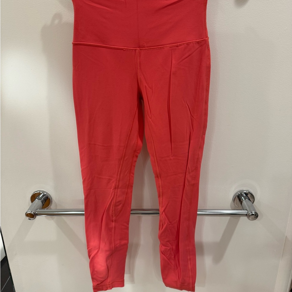 Poppy Colored High-Waisted Lululemon Leggings